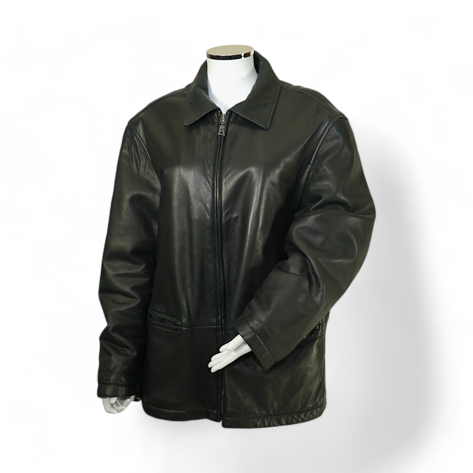 A gentleman's Hugo Boss black leather jacket